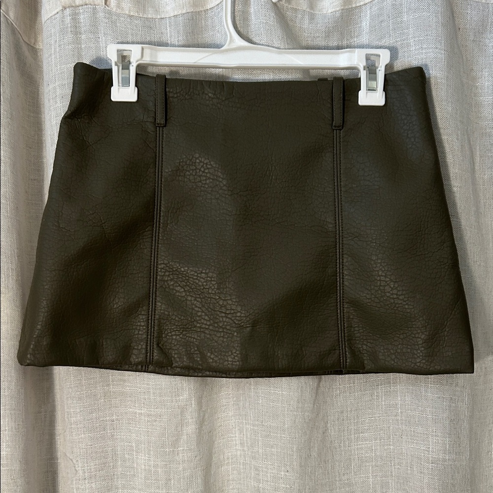 Divided Dark Faux Leather Mini Skirt
